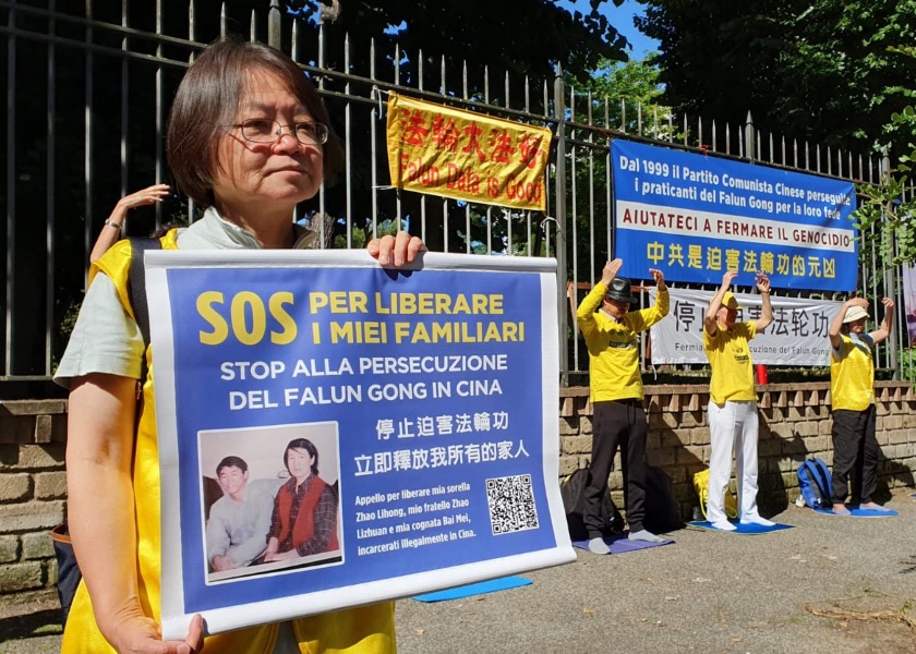 Image for article Italy: Rally in Front of Chinese Embassy Protests the Chinese Communist Regime’s Arrest of Falun Dafa Practitioners